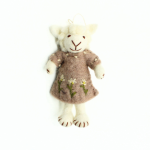 Handmade Felt Sheep with Embroidered Dress
