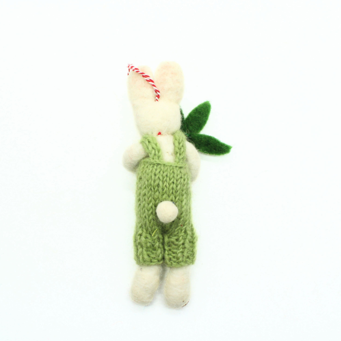 Handmade Felt Easter Bunny Ornament with Carrot - Image 4