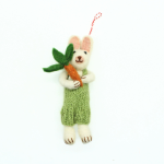 Handmade Felt Easter Bunny Ornament with Carrot